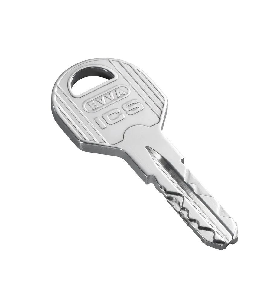 Цилиндровый механизм EVVA ICS ключ/шток 92 мм. (61+31) матовый никель (личинка замка, сердцевина, секретка, врезной, цилиндр)