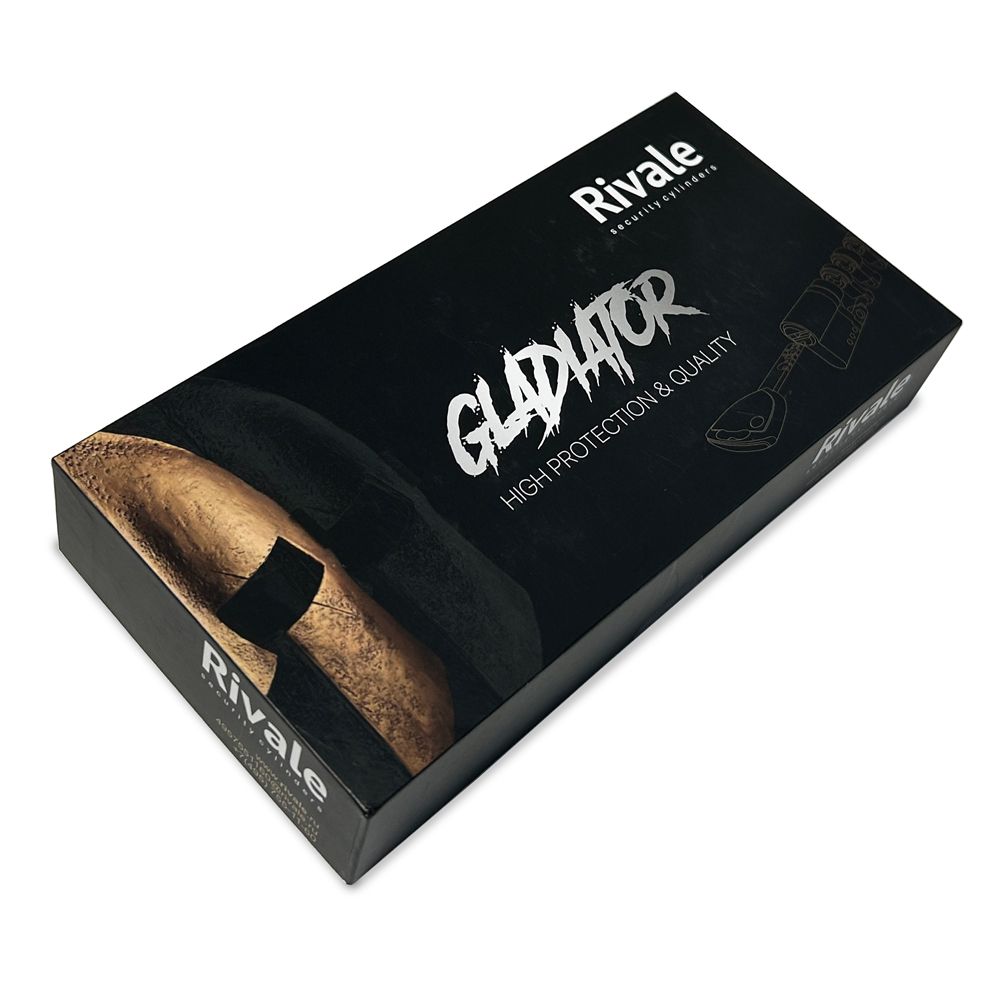 Цилиндровый механизм GLADIATOR 80 мм. (40+40В) ключ/вертушка с вертушкой, Никель