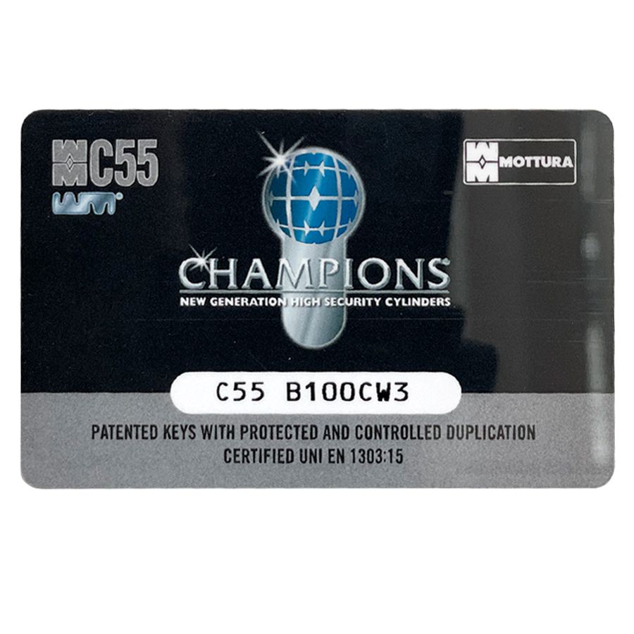 Цилиндровый механизм MOTTURA C55 102 мм. (46+56) ключ/вертушка, никель (личинка замка, сердцевина, секретка, врезной, цилиндр)