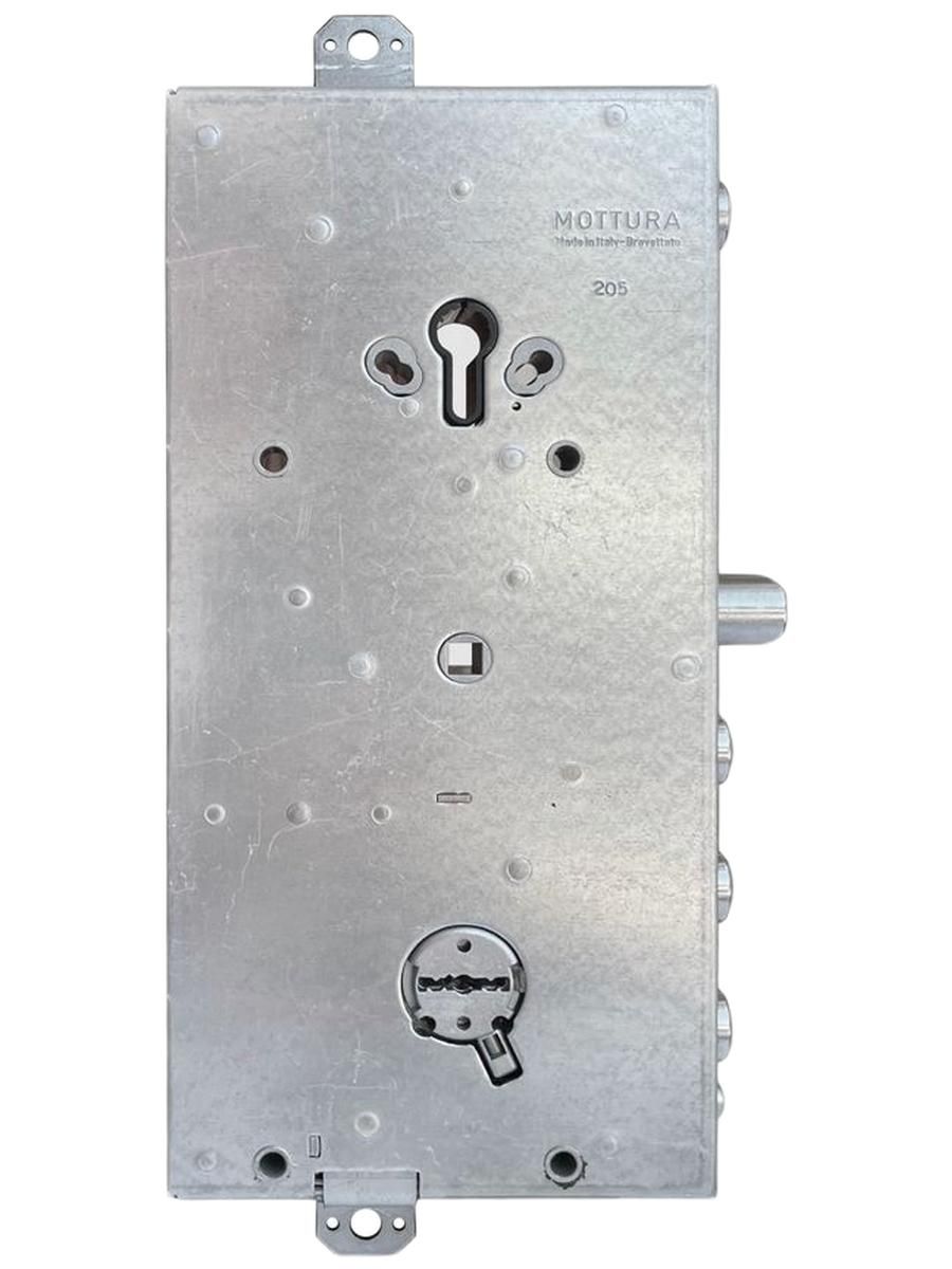 Замок двухсистемный MOTTURA (СТАЛ) 54.J919B/37-DX. (правый) May-Key с перекодировкой с торца, ключ 60 мм. без накладок