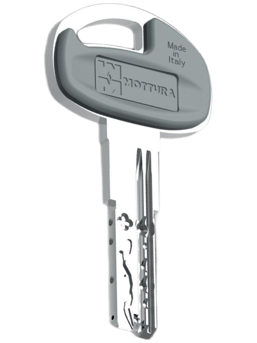 Цилиндровый механизм MOTTURA C55 82 мм. (41+41) ключ/вертушка, никель (личинка замка, сердцевина, секретка, врезной, цилиндр)