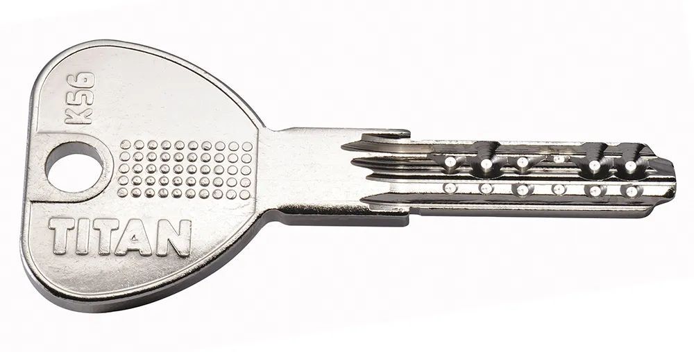 Цилиндровый механизм TITAN K56 62 мм.(31+31) ключ/шток, матовый Никель (личинка замка, сердцевина, секретка, врезной, цилиндр)