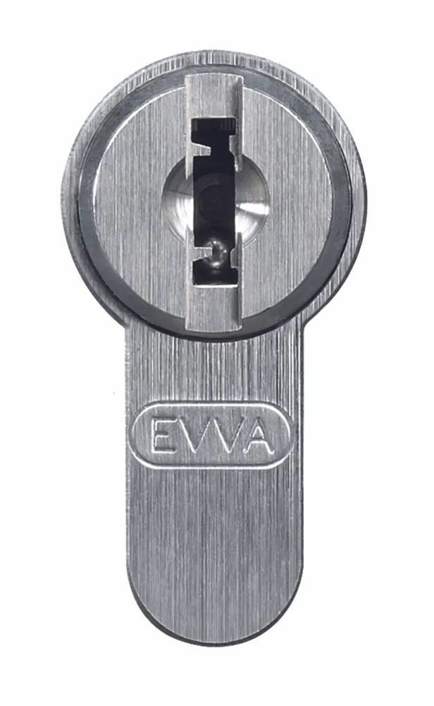 Цилиндровый механизм EVVA MCS ключ/вертушка 122 мм. (61+61) матовый никель (личинка замка, сердцевина, секретка, врезной, цилиндр)