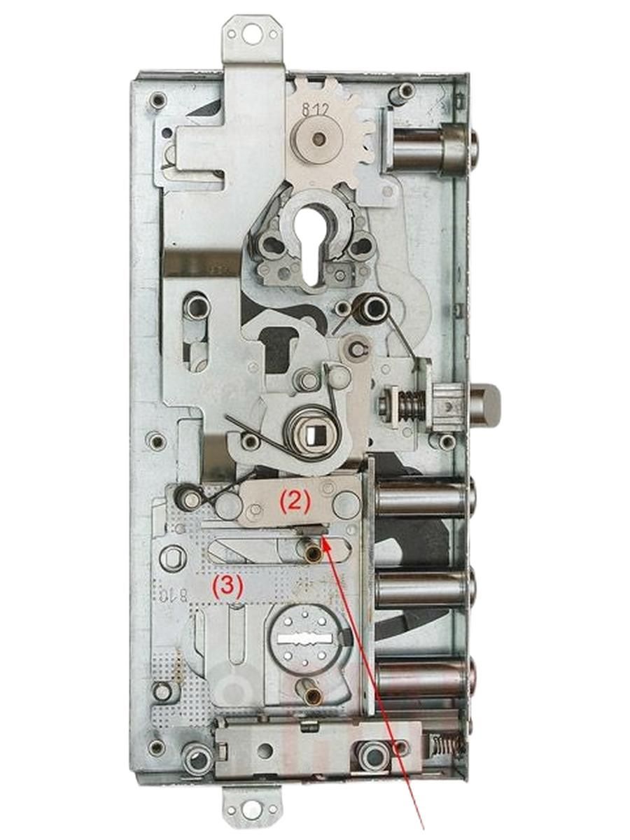 Замок двухсистемный MOTTURA (СТАЛ) 54.J919B/37-DX. (правый) May-Key с перекодировкой с торца, ключ 60 мм. без накладок