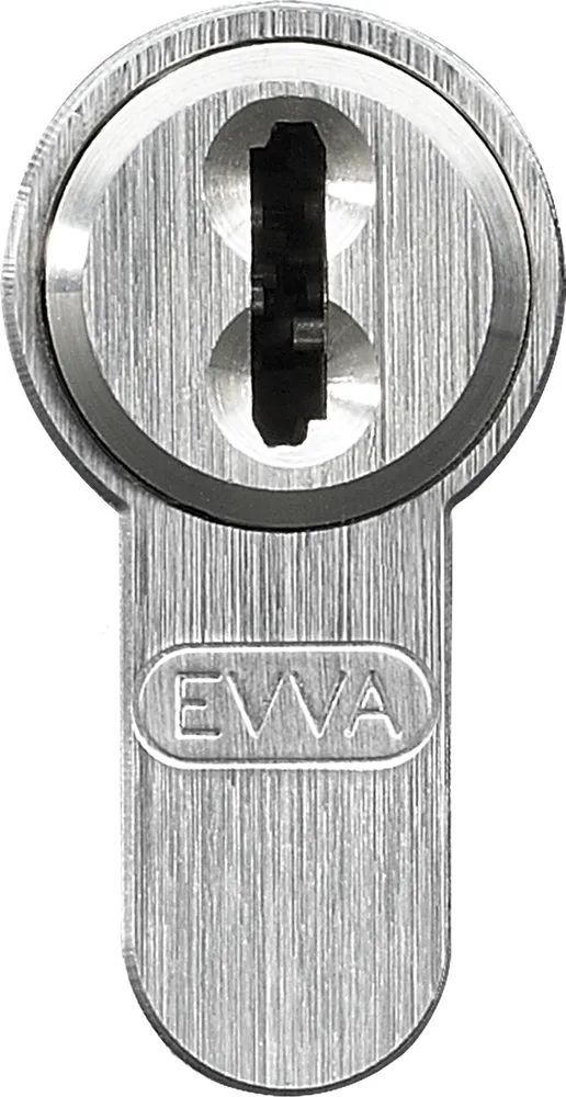 Цилиндровый механизм EVVA 4KS ключ/вертушка 77 мм. (36+41) матовый никель (личинка замка, сердцевина, секретка, врезной, цилиндр)
