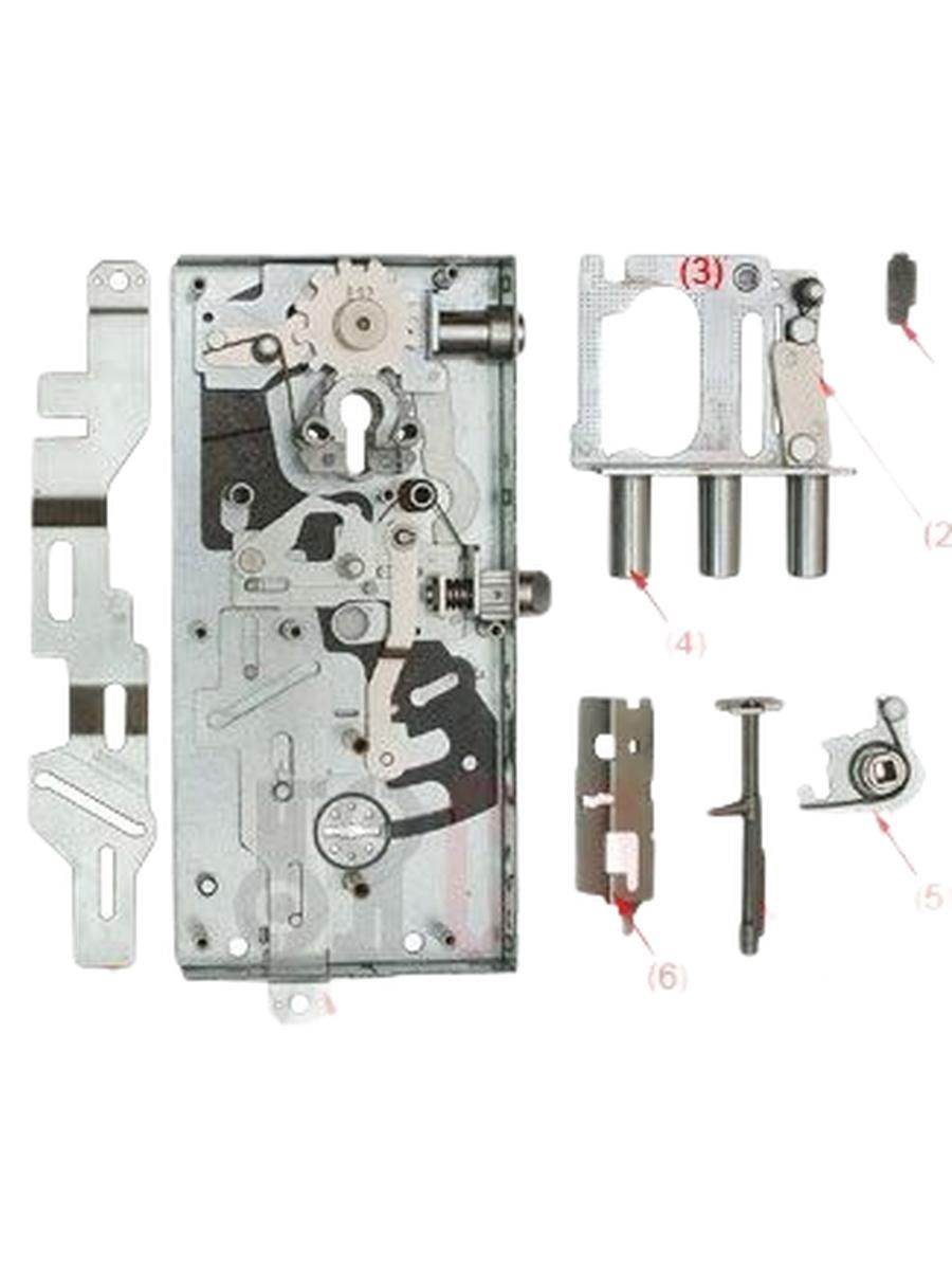 Замок двухсистемный MOTTURA (СТАЛ) 54.J919B/37-DX. (правый) May-Key с перекодировкой с торца, ключ 60 мм. без накладок