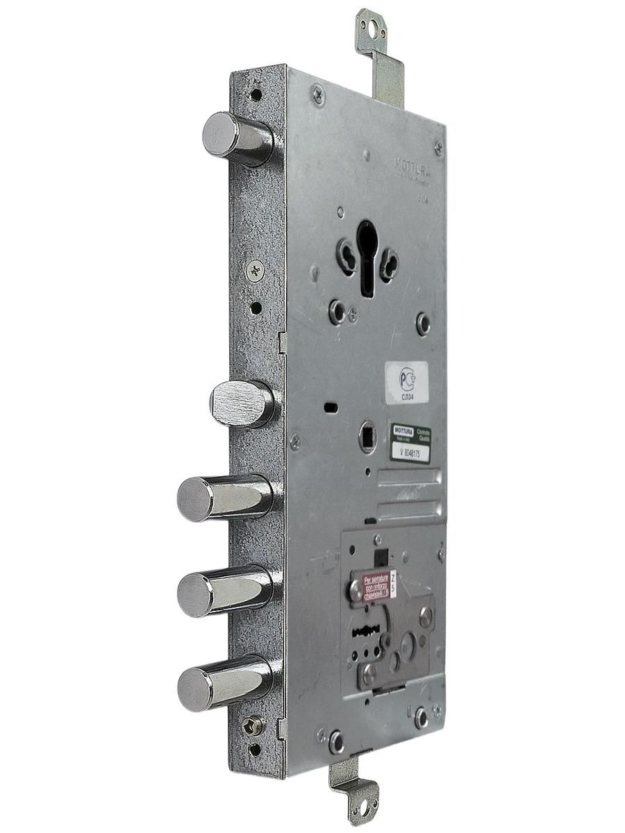 Замок двухсистемный MOTTURA (СТАЛ) 54.J919B/37-DX. (правый) May-Key с перекодировкой с торца, ключ 60 мм. без накладок