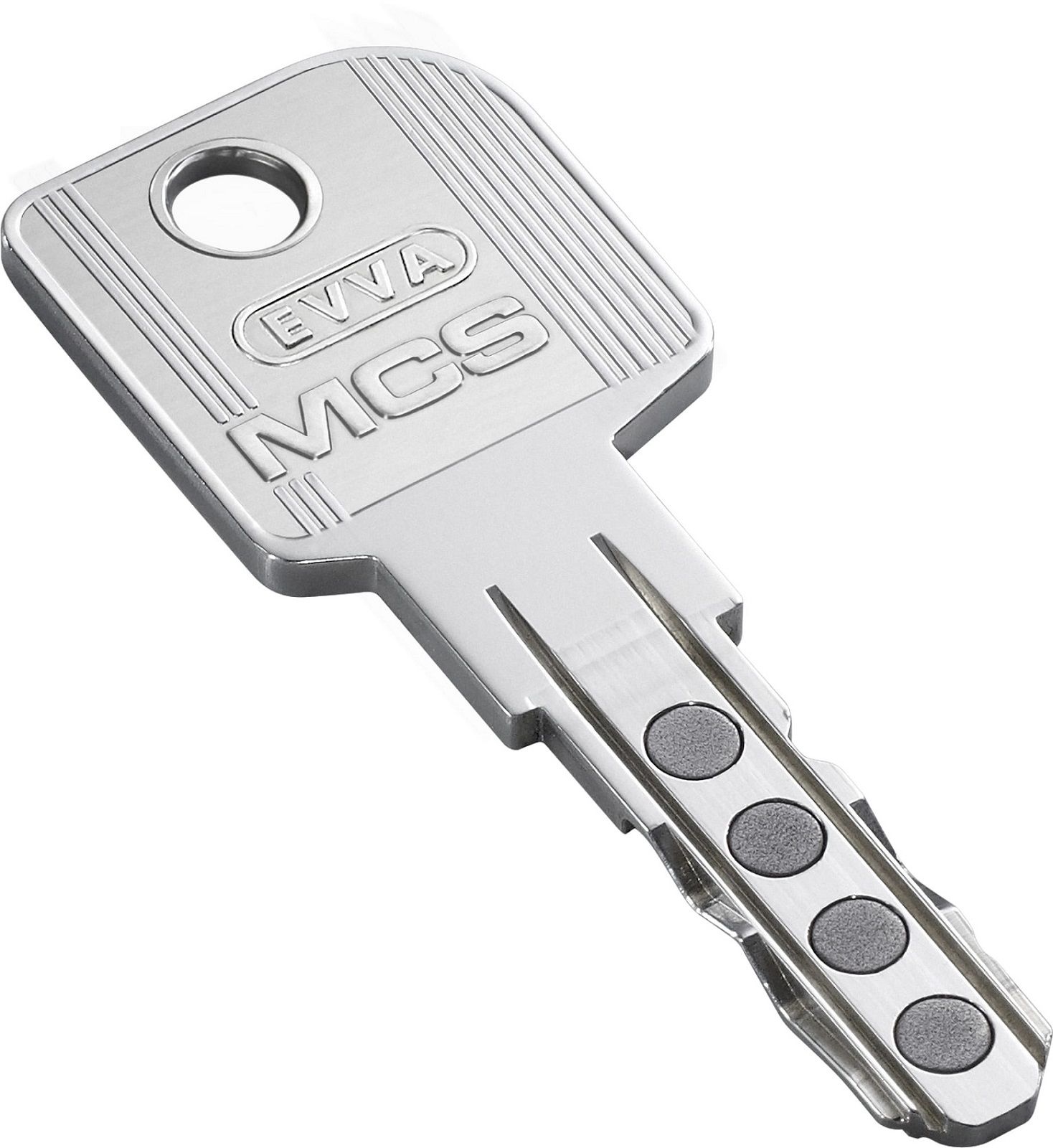 Цилиндровый механизм EVVA MCS ключ/шток 87 мм. (56+31) матовый никель (личинка замка, сердцевина, секретка, врезной, цилиндр)
