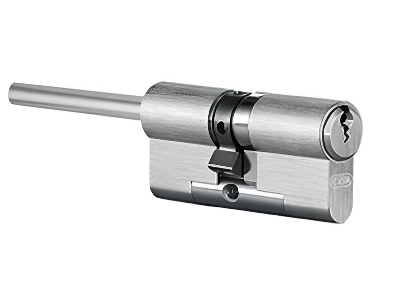 Цилиндровый механизм EVVA EPS ключ/шток 82 мм. (51+31) матовый никель (личинка замка, сердцевина, секретка, врезной, шток, цилиндр)