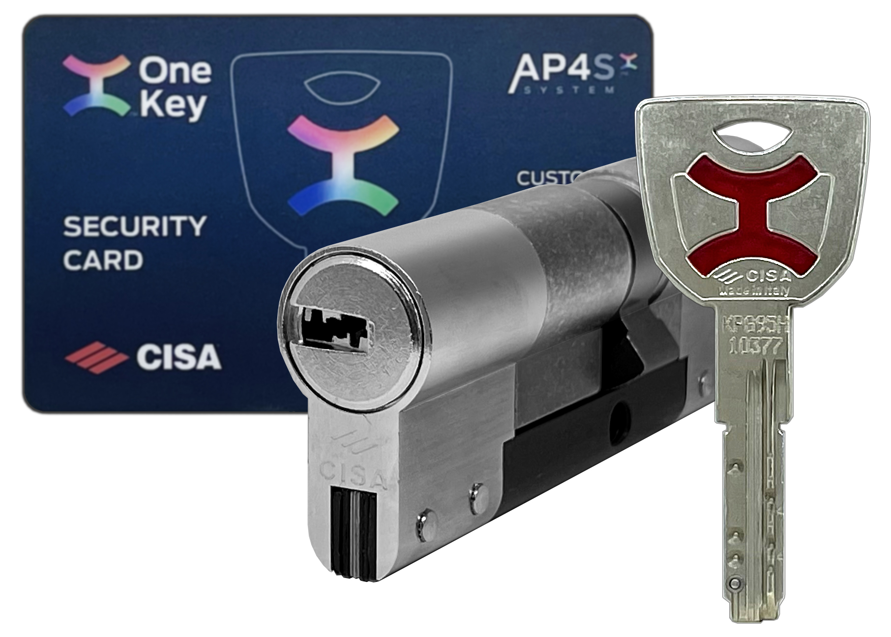 Цилиндровый механизм CISA AP4 S MODULO 100 мм. (45+55) ключ/ключ матовый никель 