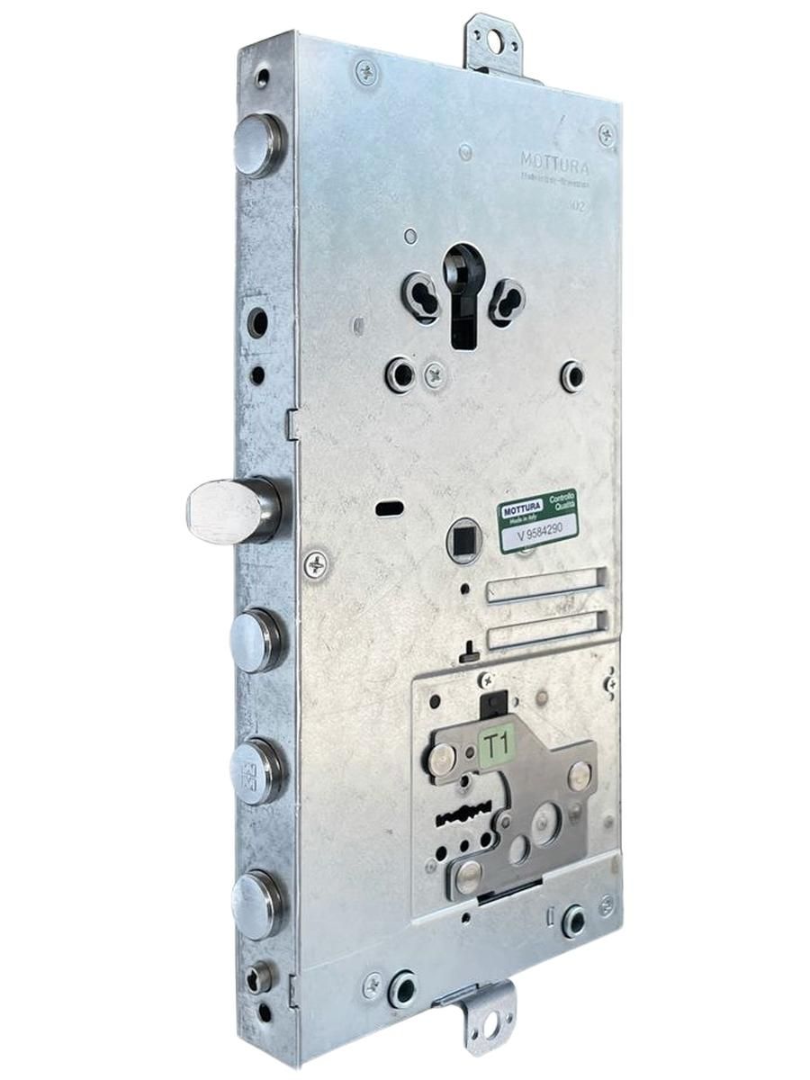 Замок двухсистемный MOTTURA (СТАЛ) 54.J919B/37-DX. (правый) May-Key с перекодировкой с торца, ключ 60 мм. без накладок