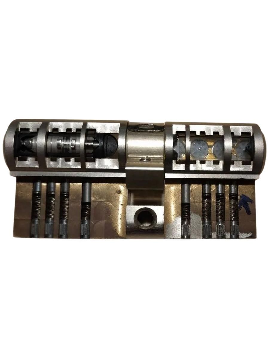 Цилиндровый механизм EVVA MCS ключ/шток 107 мм. (76+31) матовый никель (личинка замка, сердцевина, секретка, врезной, цилиндр)