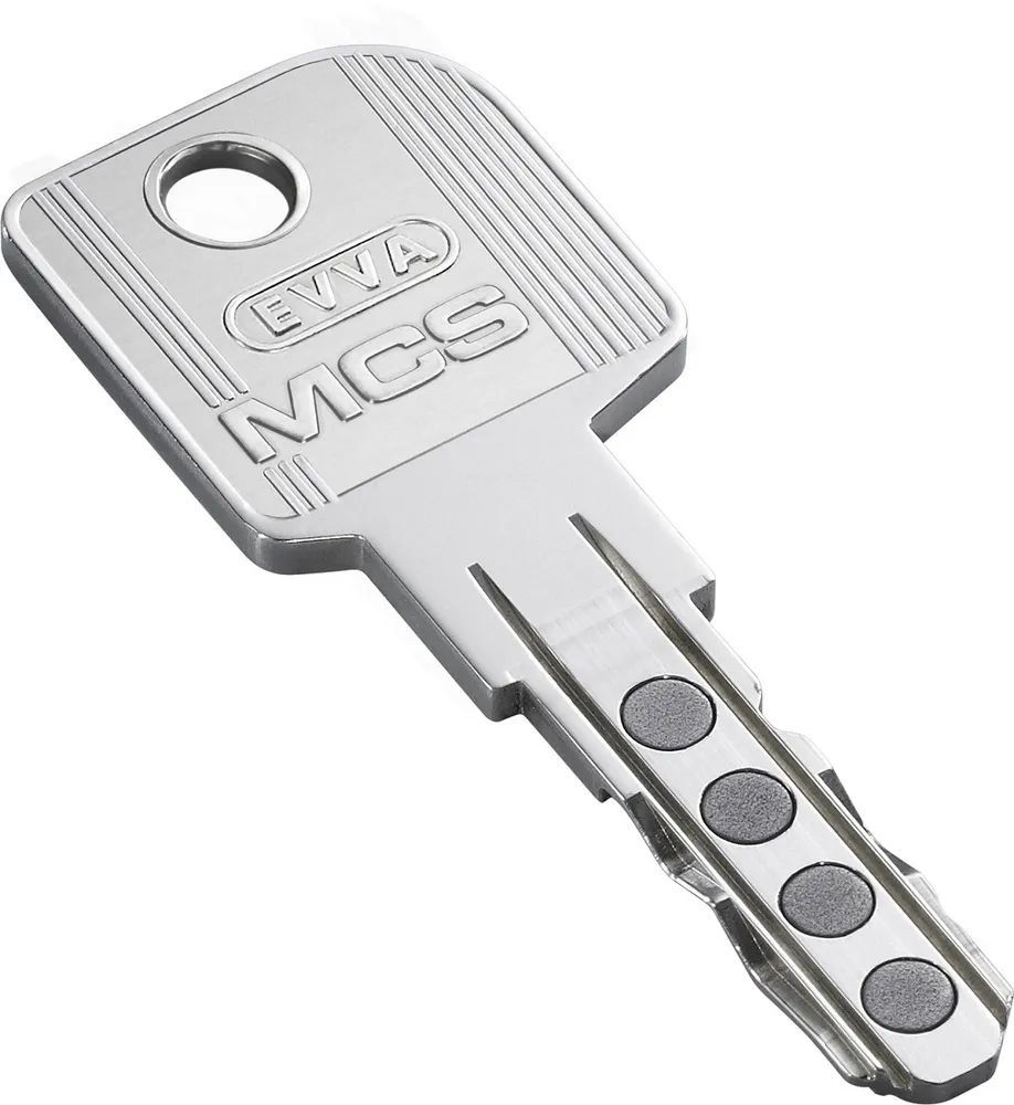 Цилиндровый механизм EVVA MCS ключ/ключ 67 мм. (31+36) матовый никель (личинка замка, сердцевина, секретка, врезной, цилиндр)