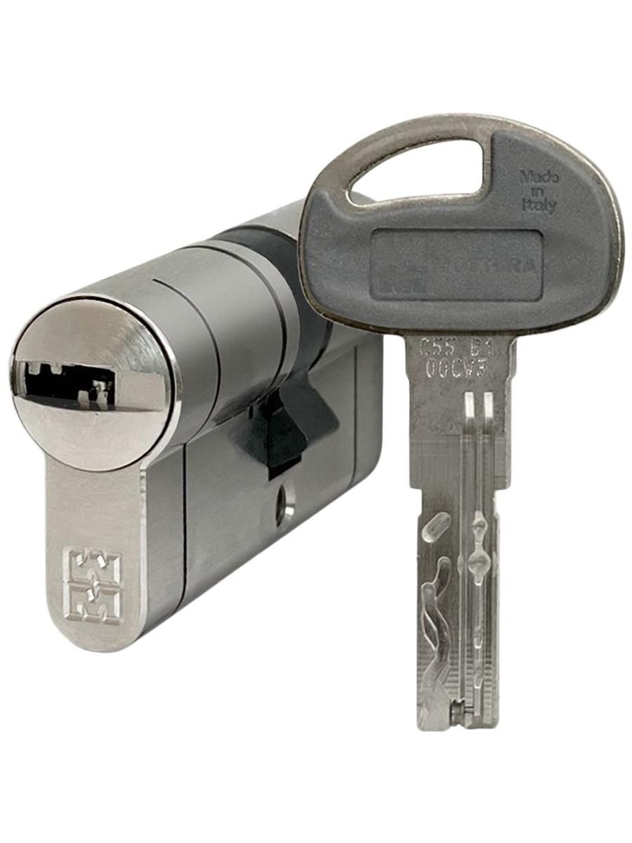 Цилиндровый механизм MOTTURA C55 82 мм. (41+41) ключ/вертушка, никель (личинка замка, сердцевина, секретка, врезной, цилиндр)
