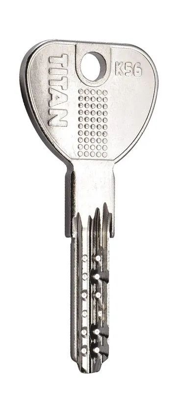 Цилиндровый механизм TITAN K56 62 мм.(31+31) ключ/шток, матовый Никель (личинка замка, сердцевина, секретка, врезной, цилиндр)