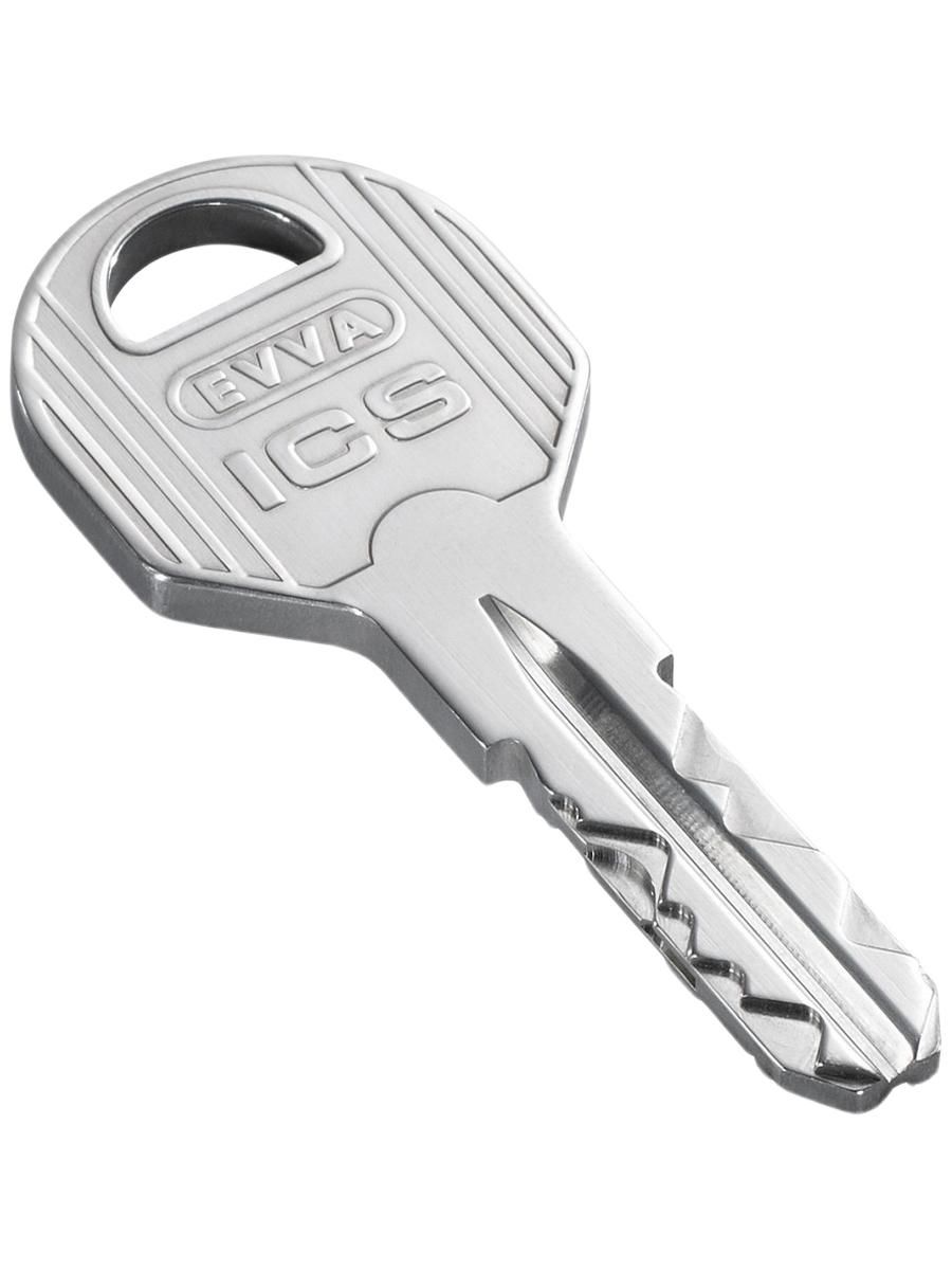 Цилиндровый механизм EVVA ICS ключ/вертушка 97 мм. (46+51) матовый никель (личинка замка, сердцевина, секретка, врезной, цилиндр)