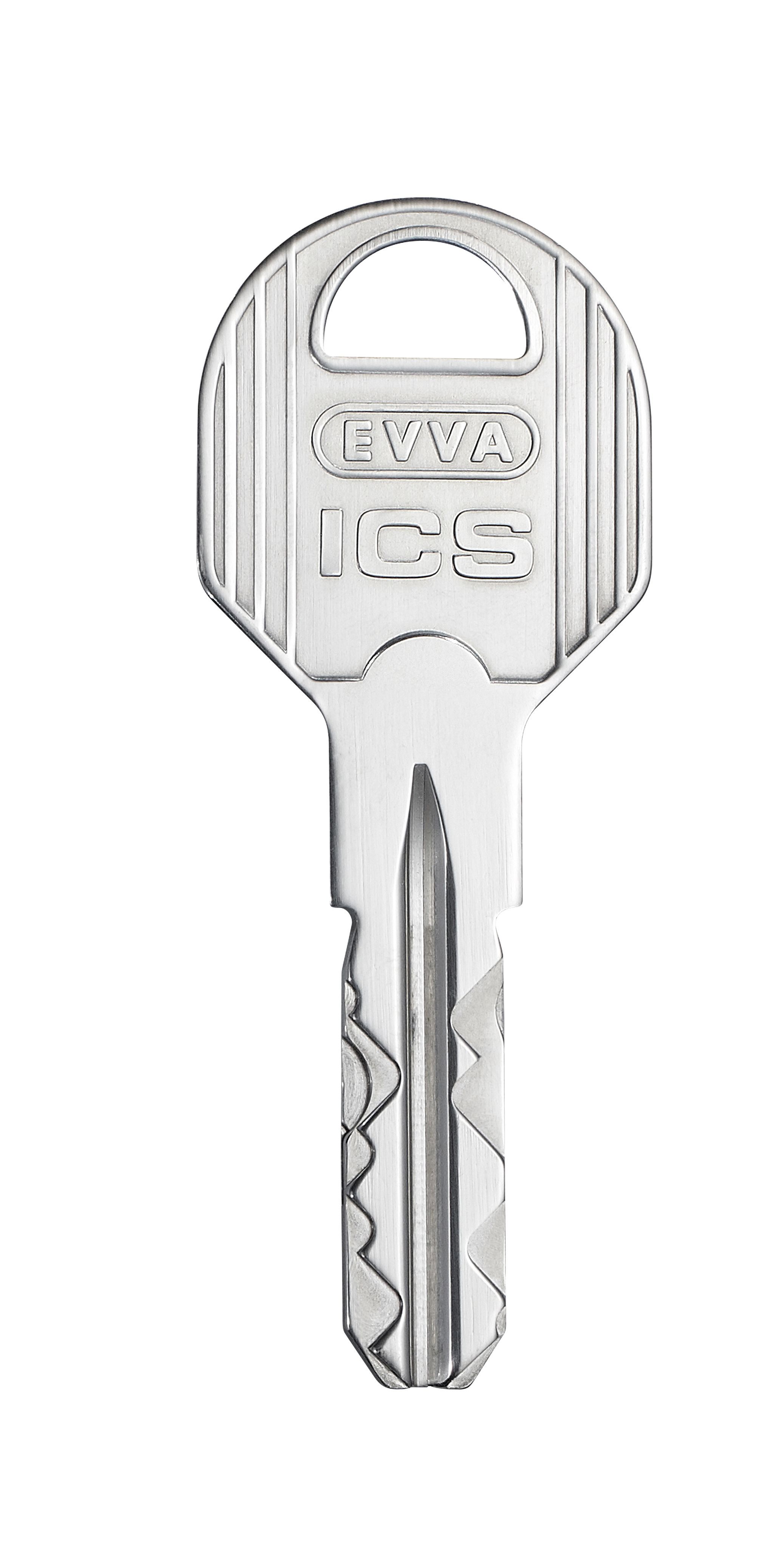 Цилиндровый механизм EVVA ICS ключ/вертушка 107 мм. (56+51) матовый никель (личинка замка, сердцевина, секретка, врезной, цилиндр)